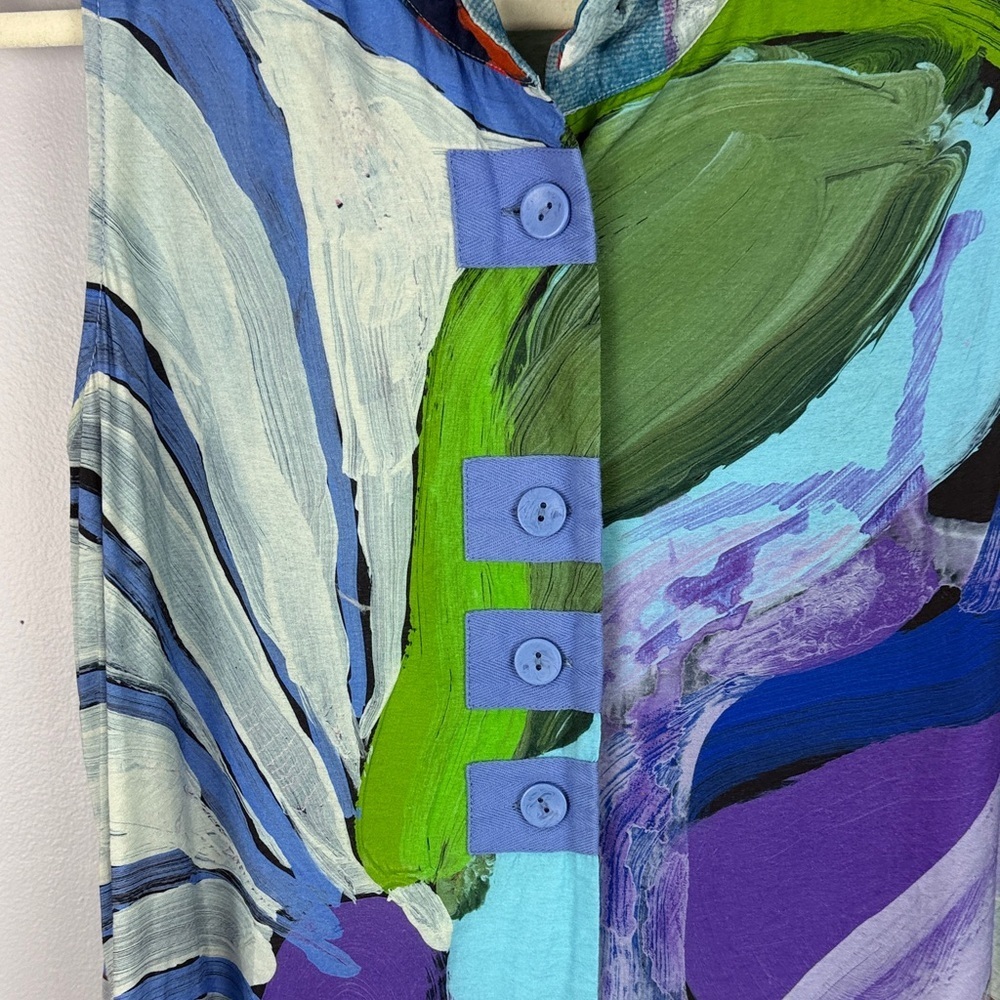 Claire Desjardins Abstract Wearable Art Sleeveless Tunic Top - Size M - Picture 6 of 14